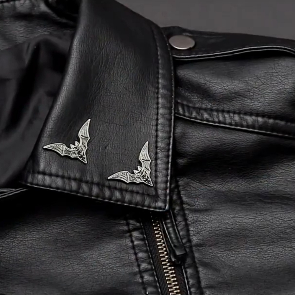 🦇Black Bat Enamel Pins, Lapel Pins, Pair of Cute Enamel Collar Pins